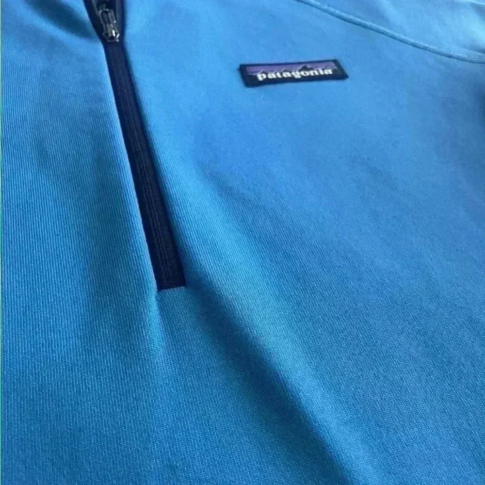 Patagonia M Blue Fleece 1/4 Zip Blue Sweatshirt- STAIN - Picture 2 of 9